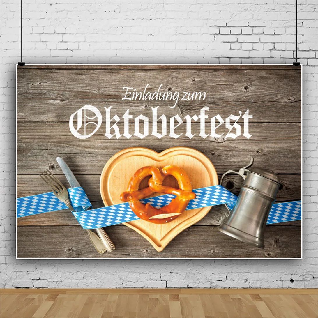

Oktoberfest Photography Backdrop German Beer Wood Board Party Decoration Photocall Photozone Background