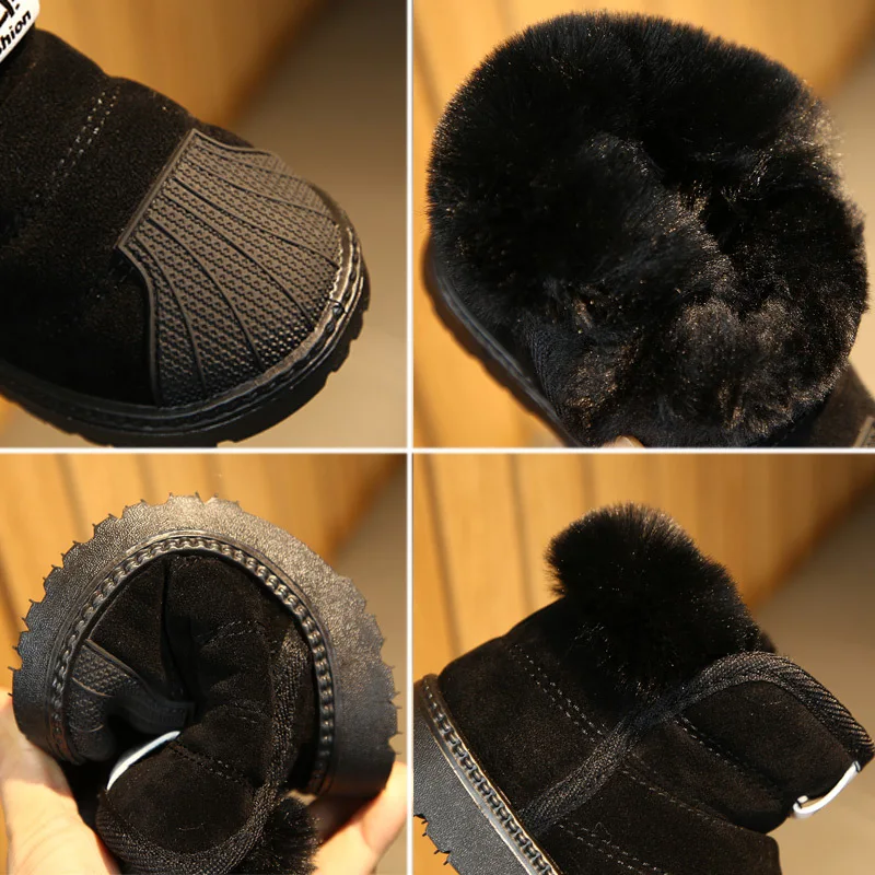 Новинка 2019 зимние ботинки для маленьких девочек и мальчиков теплые уличные