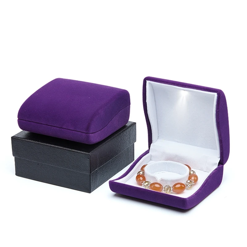 Factory Price High Quality Velvet Jewelry Box Storage Organizer LED Bangle Bracelet Case | Украшения и аксессуары