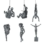 Скандинавский стиль ретро человек скалолазание скульптура фон настенное украшение подвесной человек из смолы крепление подъемник статуя подвеска