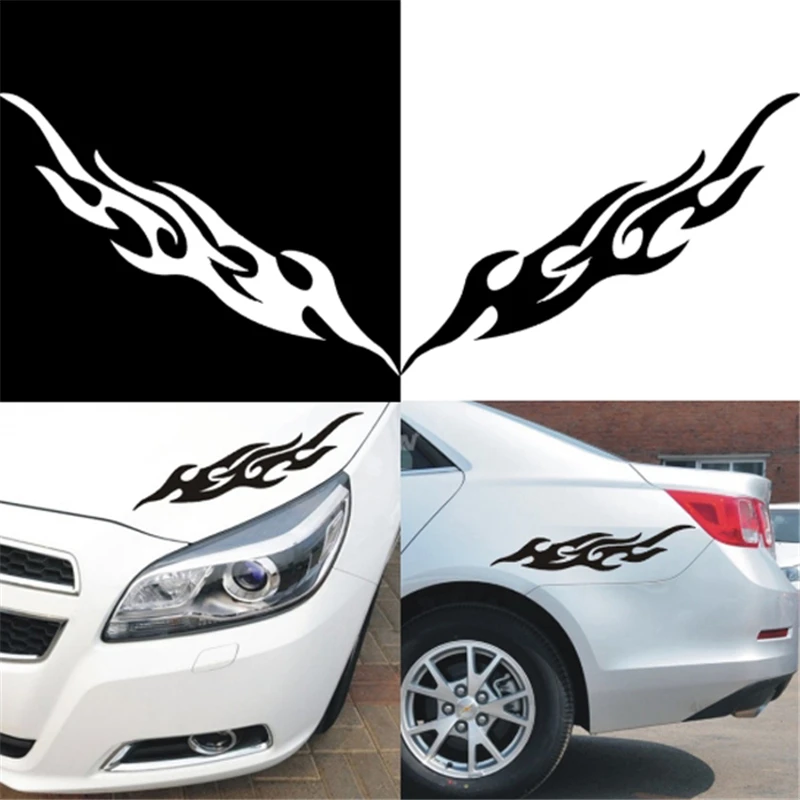 

Car Styling Flame Fire Car Stickers Decals For All Universal Cars Motorcycles On Body Rear-view Mirror Car Lights Brow