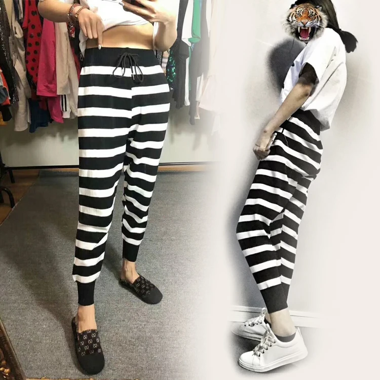 

2021 casual pants, social pants, spirit clothes, fast red hands, big beautiful, Kwai stripes, thin ice silk, Haren pants.
