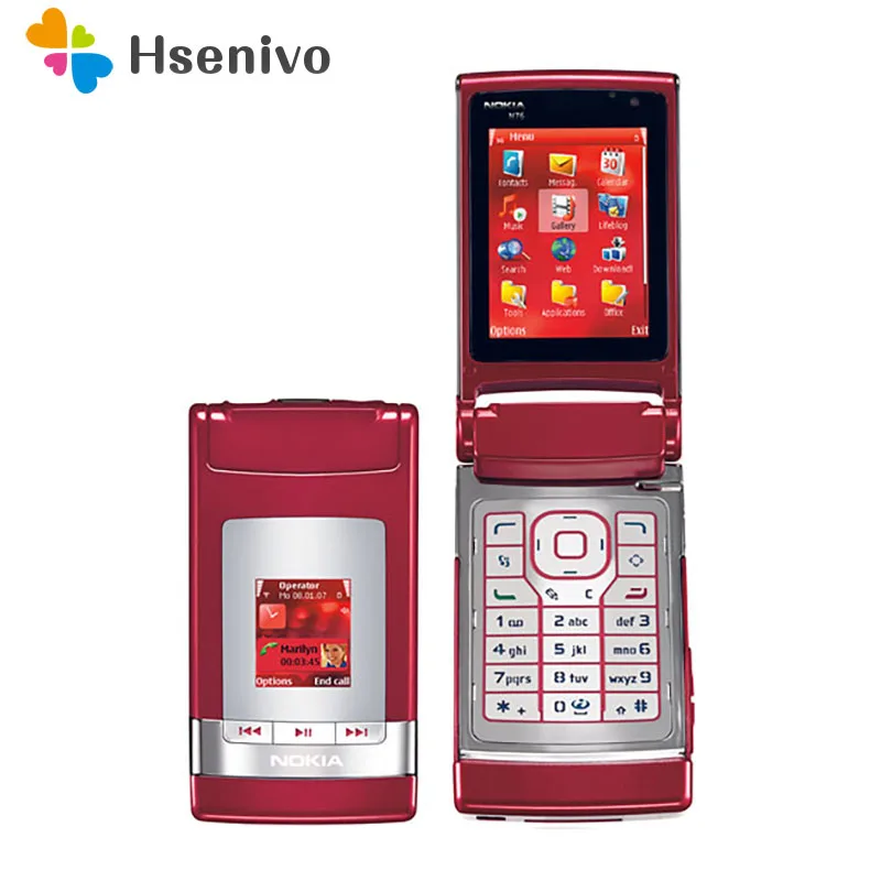 Nokia N76 Восстановленный Оригинальный Bluetooth JAVA 2MP разблокированный флип телефон с