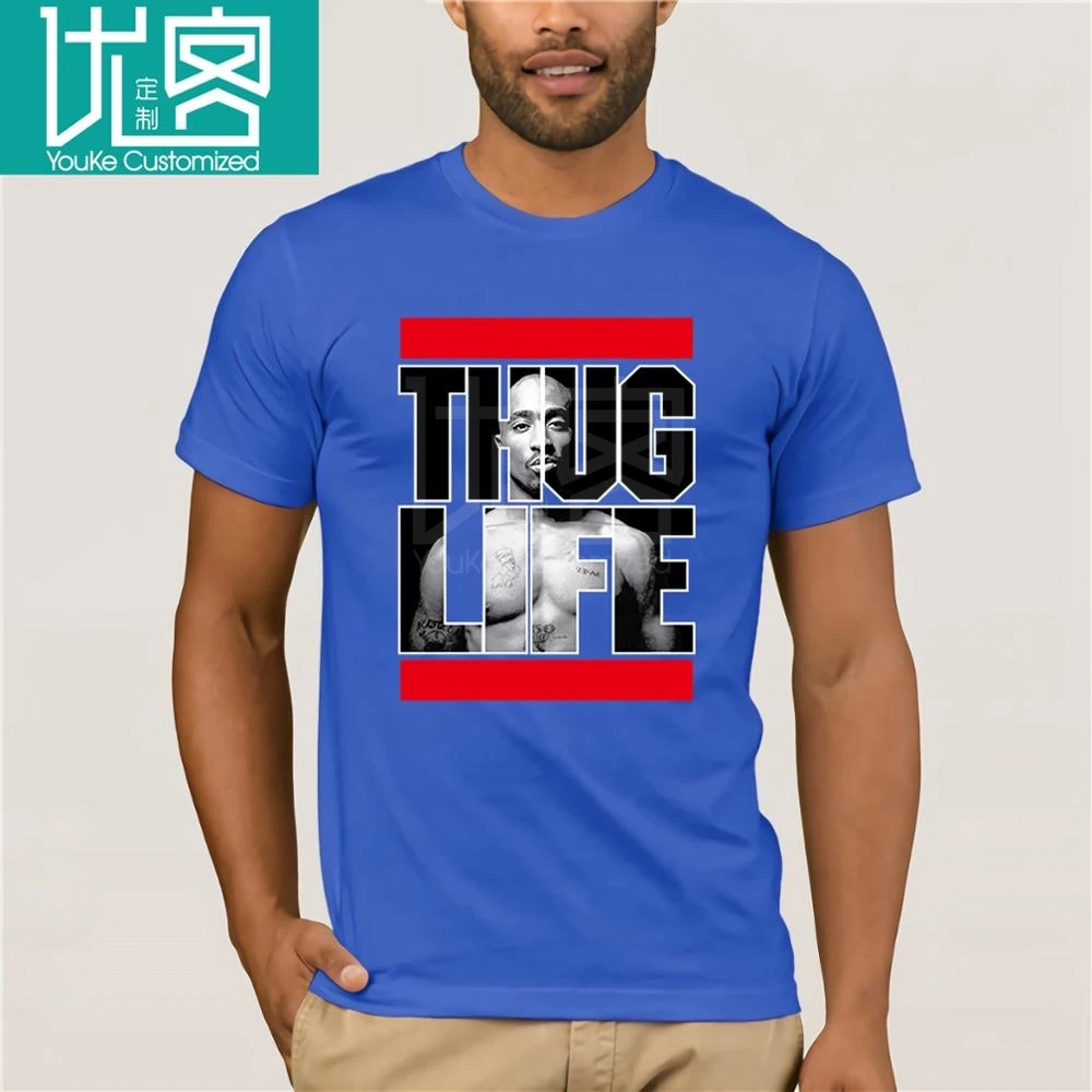 Футболка модная мужская летняя футболка Тупак 2pac Thug Life Rap Hip Artist Tupac Shakur | Мужская
