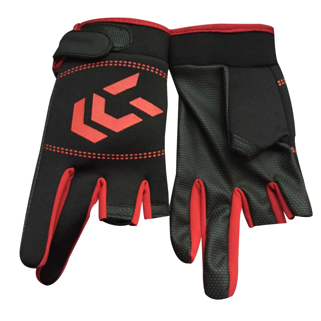 

1 Pair Fishing Gloves Men Women Outdoor Fishing Anti-slip 3 Cut Finger Sports Fish Equipment Angling SBR Gloves
