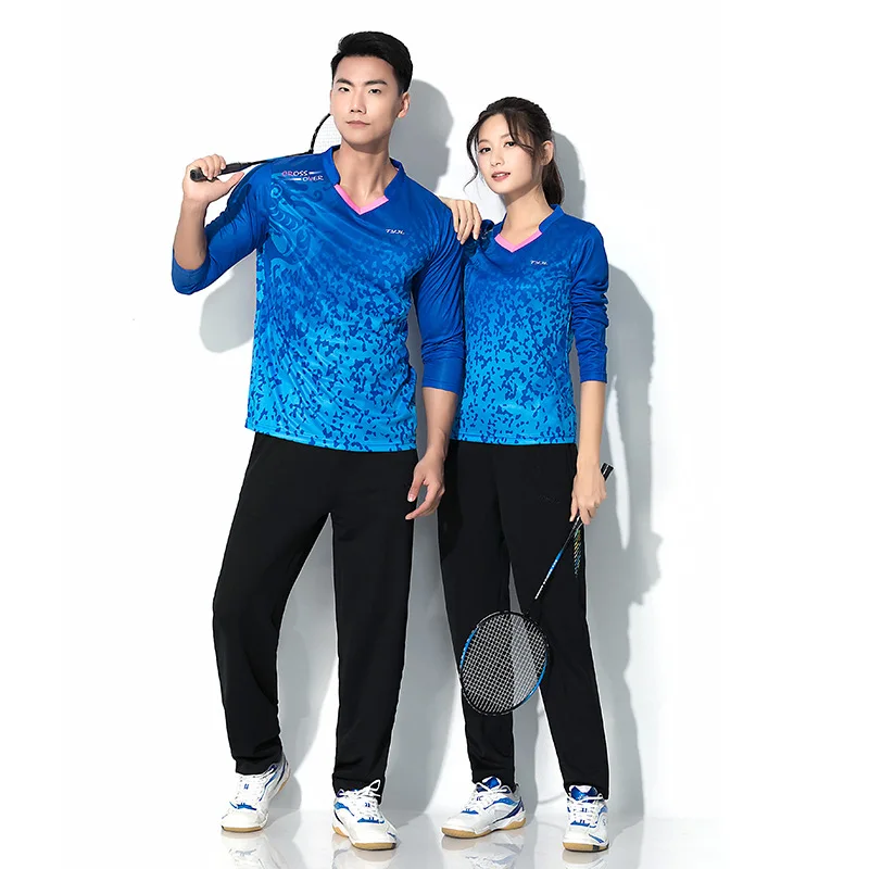 Новый CP мужской костюм для бадминтона с треугольным вырезом Женский Теннисный