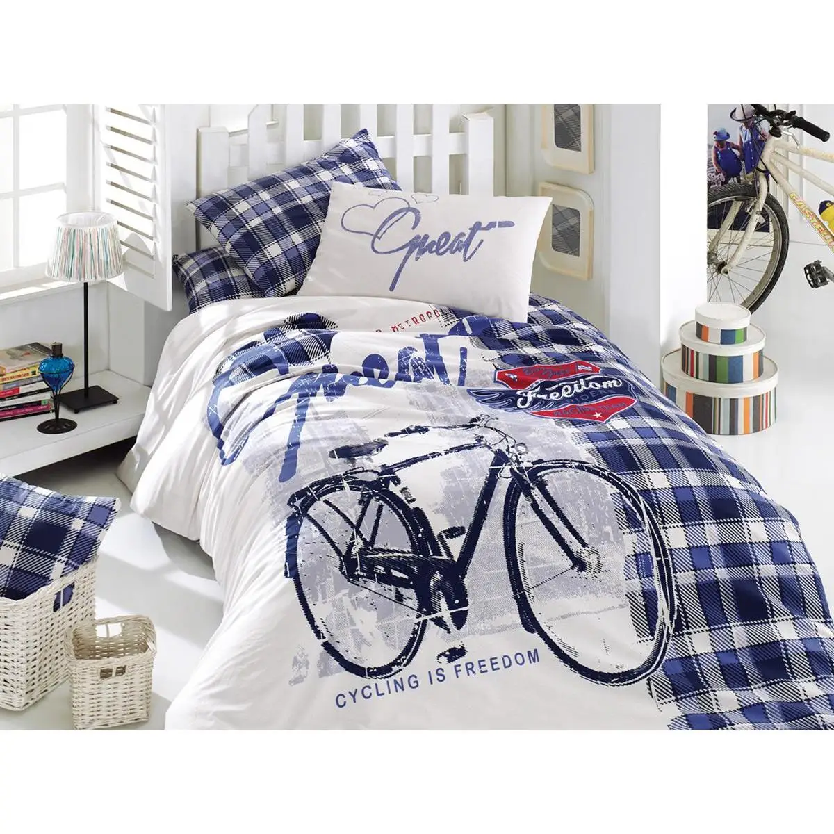 

Freedom Tek Personality Young Ranforce Duvet cover set Blue