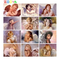 zooya 5d diy diamond embroidery angel full square diamond painting kids cross stitch portrait rhinestone pictures for home decor