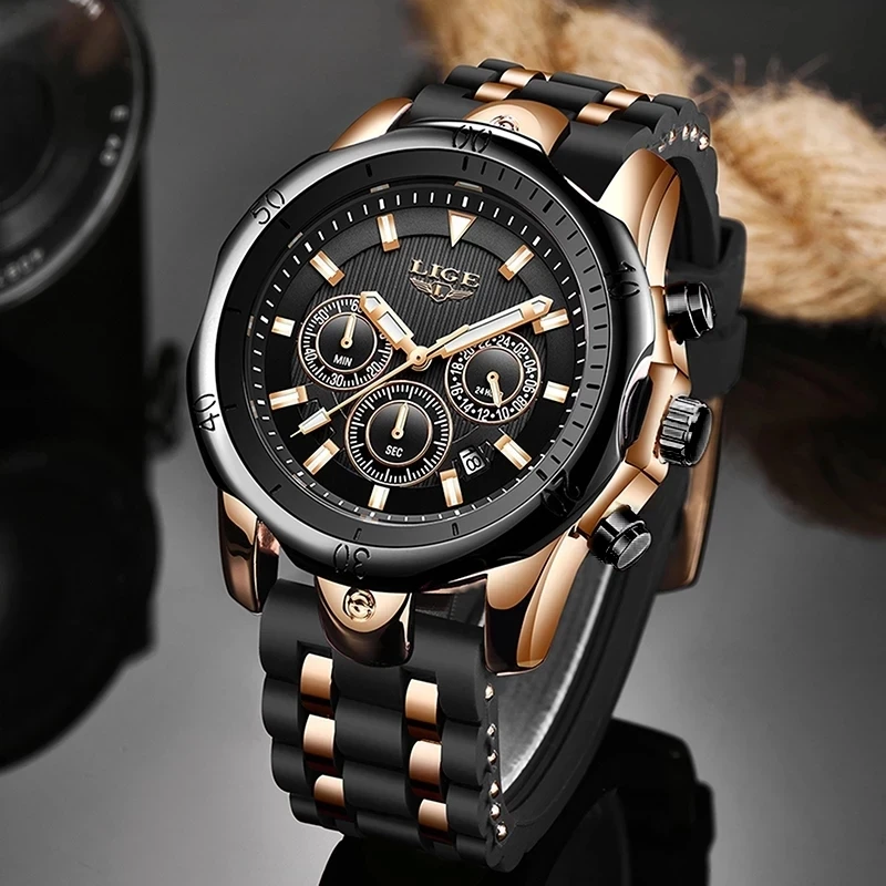 

Relogio Masculino New Fashion Watch Men LIGE Top Brand Sport Watches Mens Waterproof Quartz Clock Man Casual Military WristWatch
