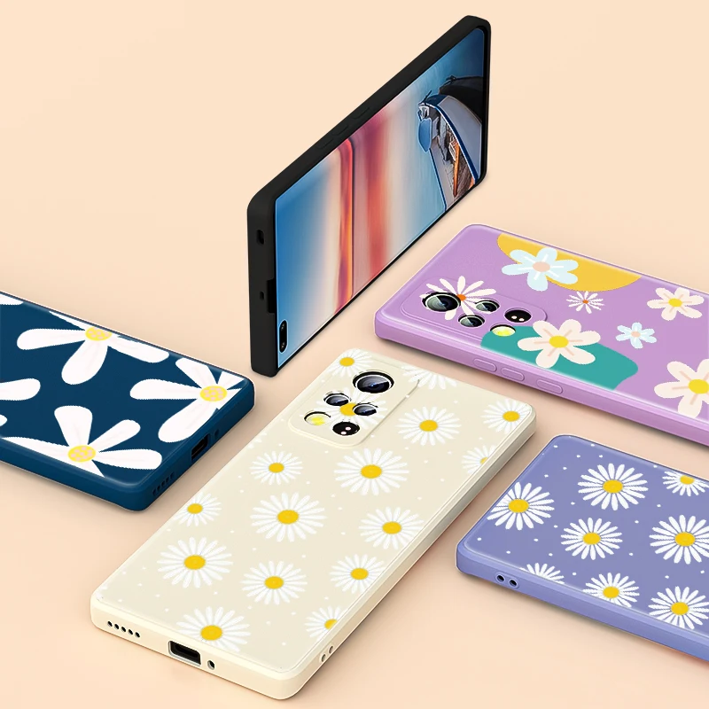 

Daisy Flower Fall For Honor 50 SE 30 30S 20 20i 20E 10X 10 9X 9C 9S Lite 5G Pro Liquid Silicone Soft Cover Phone Case