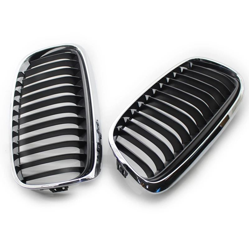 

Chrome Front Hood Kidney Grille Grill For-BMW F45 2-Series 2015-2018 Front Bumper Grille 51137379609, 51137379611