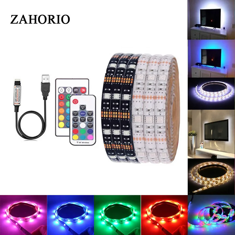 USB Светодиодная лента 5050 RGB изменяемый светодиодный ТВ фоновый светильник ing 50 см 1