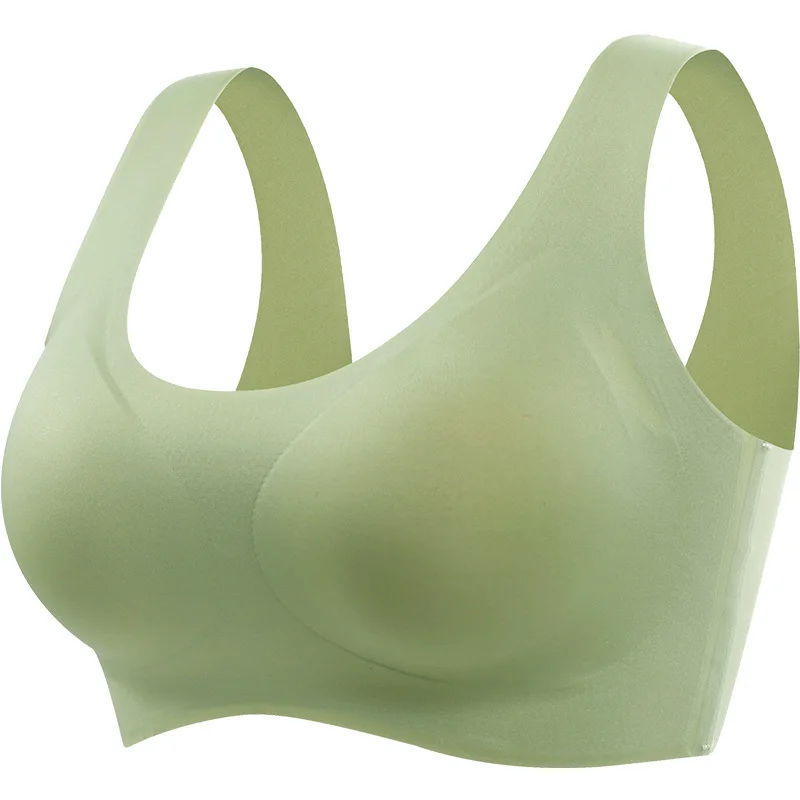 

Ice silk seamless underwear women's no steel ring sports beauty back maintenance gather bra one piece thin wrap bra