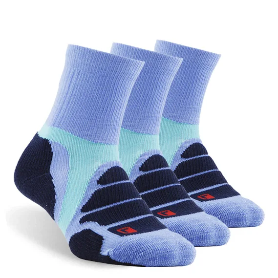 3 pair black blue 3 пары спортивных носков для бега, ZEALWOOD унисекс из мериносовой шерсти, антиблистерные носки для пеших прогулок - Цвет: 3 pair black blue