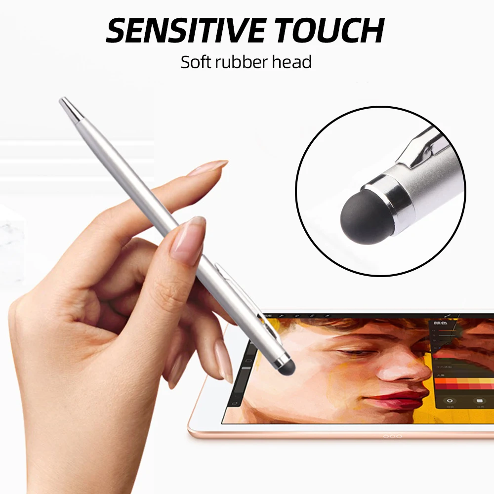2 in 1 universal stylus pen drawing touch screen pens pencil for ipad iphone tablet android smartphone touch screen accessories free global shipping