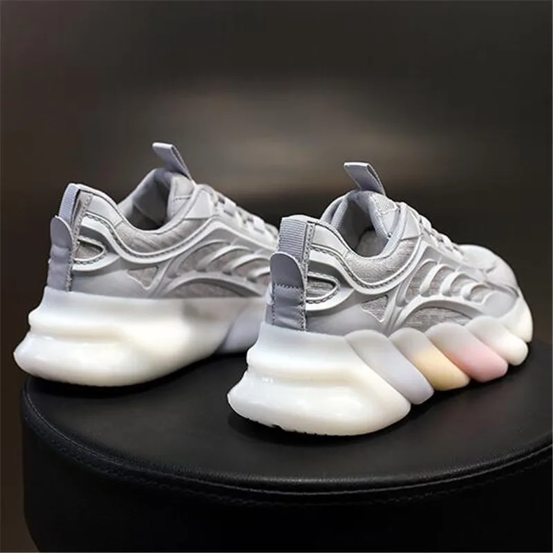 

Mesh Women Casual Lace Up Chunky Shoes Comfortable Platform Shoe Flats Woman Sneakers White Ladies Trainers Chaussure Femme