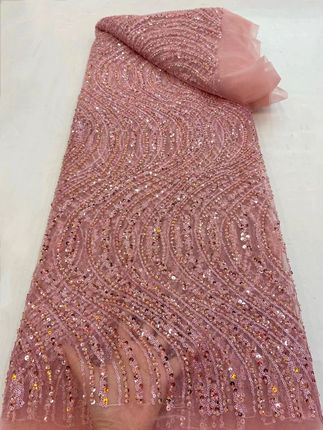 Кружевная ткань с африканскими блестками и бисером 2021 Высококачественный