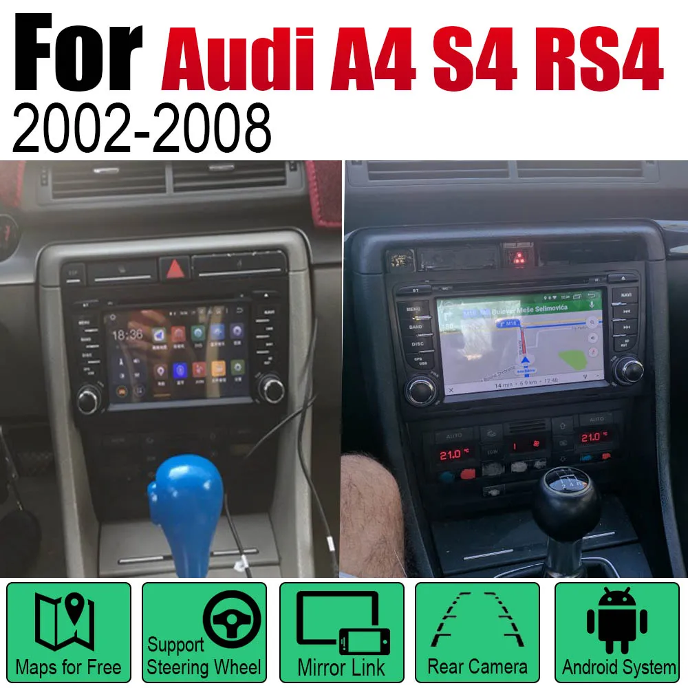 Автомобильный мультимедийный плеер Android радио для Audi A4 S4 RS4 8E 8H 2002 ~ 2008 MMI DVD GPS Navi