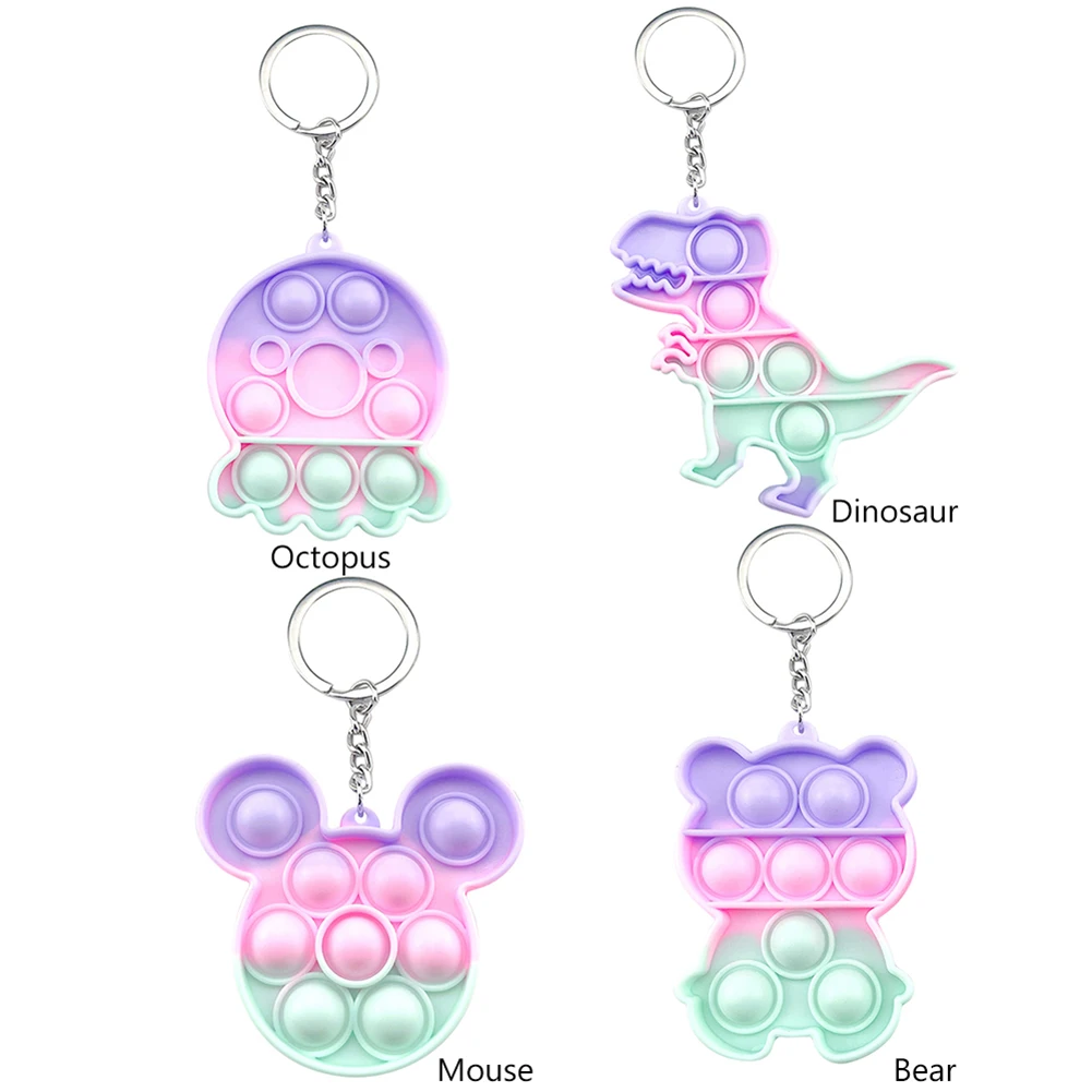 

Silicone Antistress Simple Dimple Toys Funny Kids Adult Stress Reliever Keychain Toys Push Bubble Toys for Children Gifts