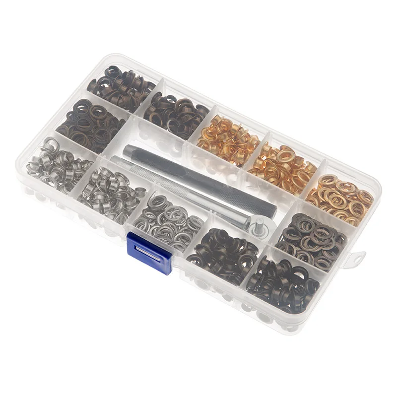 

4 Colors Grommet Metal Eyelet Set Metal Buttons Buckles Buttonhole With Washers For Shoes Leather Cloth Crafts Tools DIY Kits