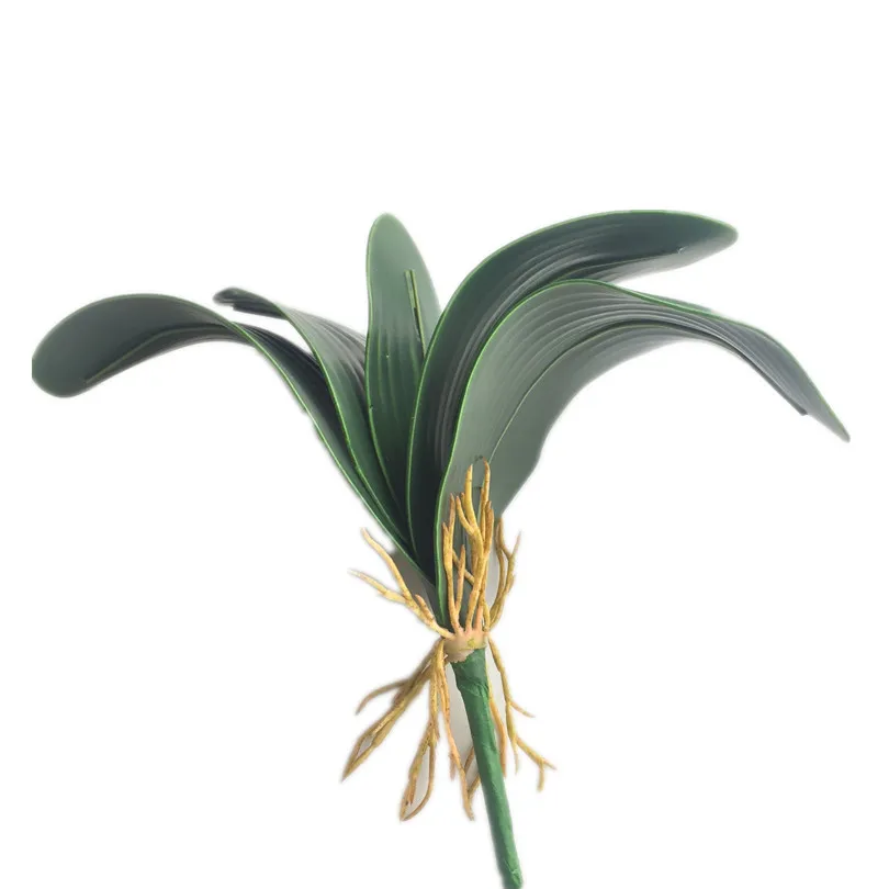 orchid leaf One Real Touch орхидеи бабочка фаленопсис белый/розовый/желтый искусственный Голубь из латекса Cymbidium орхидеи Цветы для свадебного украшения - Цвет: orchid leaf