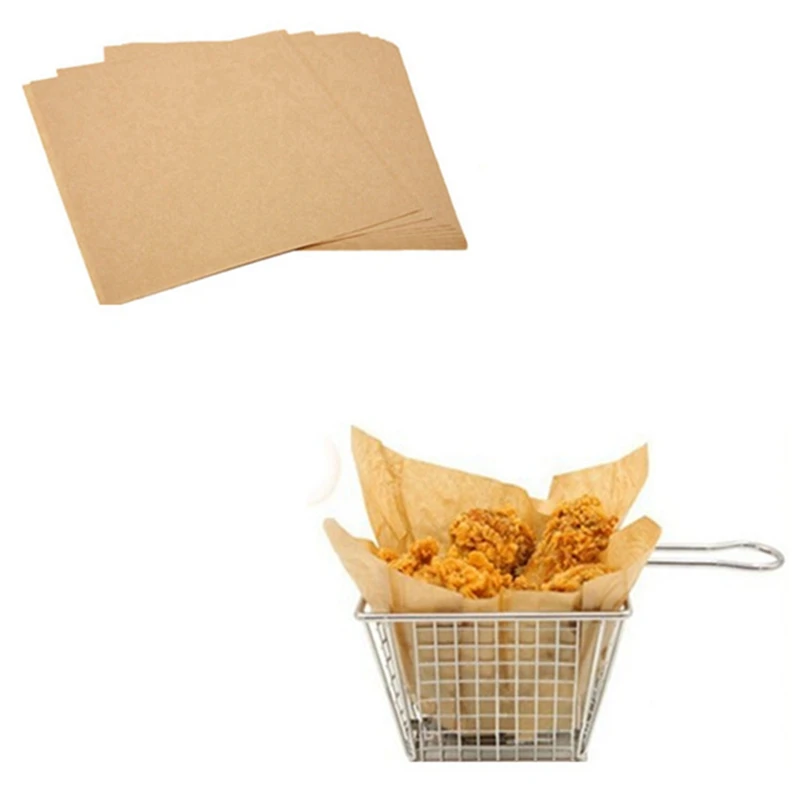 

Wax Paper French Fries Basket Pizza Fried Food Snack Pad Paper Barbecue Restaurant Greaseproof Paper, 500PCS