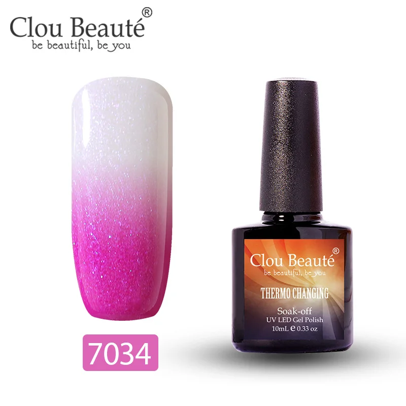 7034 Clou Beaute гель-лак, меняющий цвет в зависимости от температуры, гибридный УФ-лак для ногтей, стойкий, растворимый гель, 10 мл - Цвет: 7034
