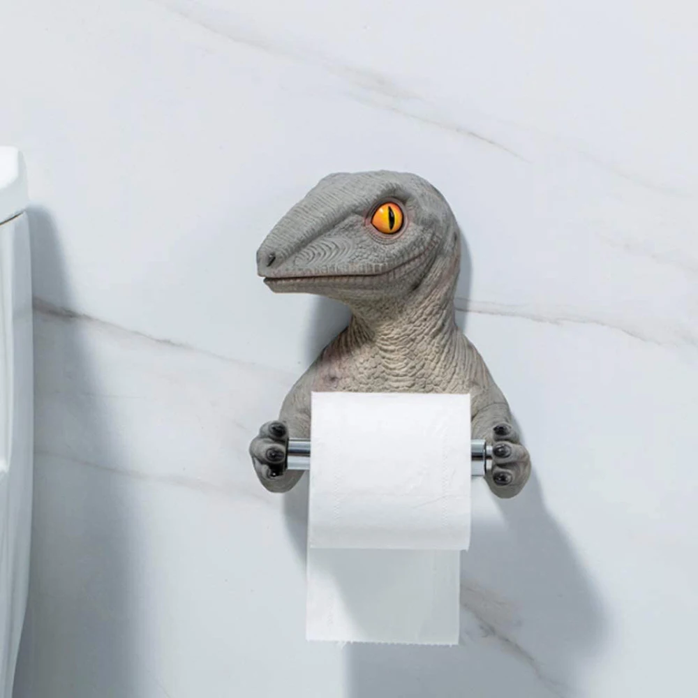 

Tissue Box Creative Resin Wall Rack Toilet Paper Holder Cartoon Dinosaur Towel Rack Bedroom Roll Holder xilf