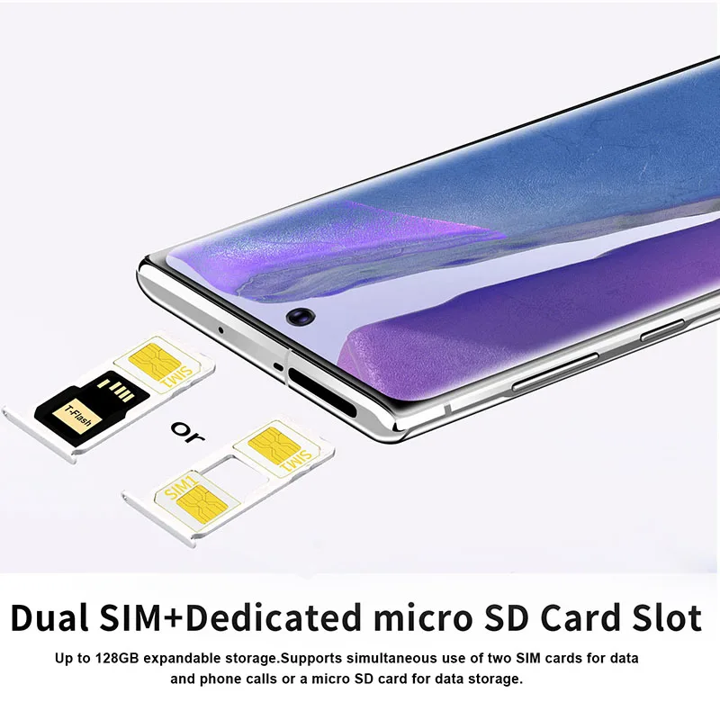 

N20U 6.9 Inch HD Screen Face Fingerprint ID Smart Phone 3D Glass Plated Back Cover Cell Phone Dual Camera Mobile Phone