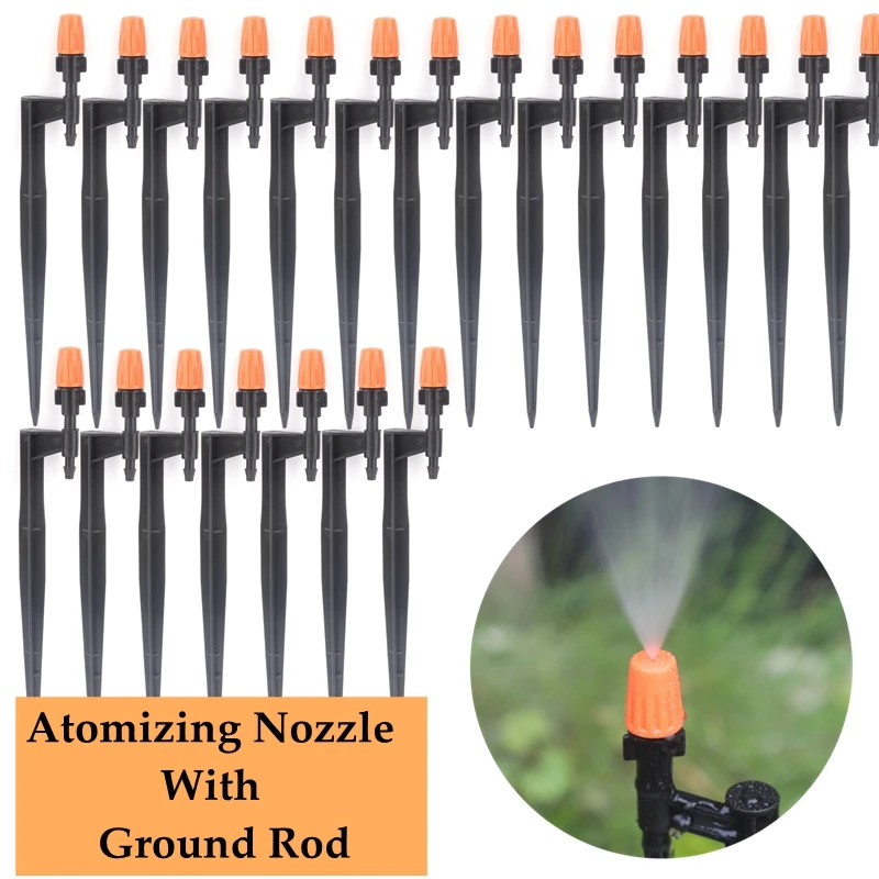 

5Sets Water Sprinkler Kits OD 6mm Mini Atomizing Nozzle With Length 13-50cm Ground Rod Watering Sprinklers Garden Irrigation