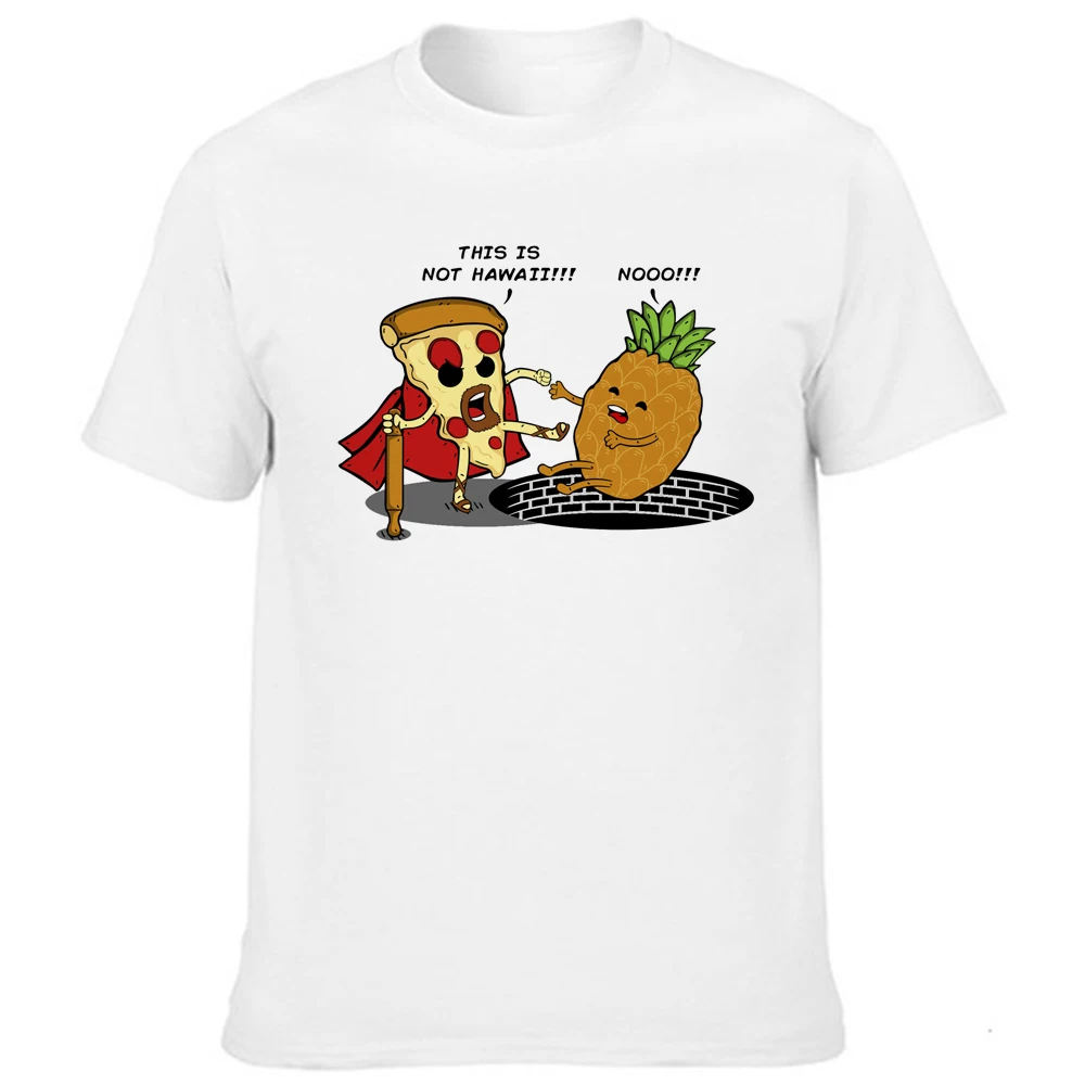 Camiseta de manga corta con cuello redondo para hombre, ropa de calle con estampado de piña, Pizza, fruta, estética divertida, 2020