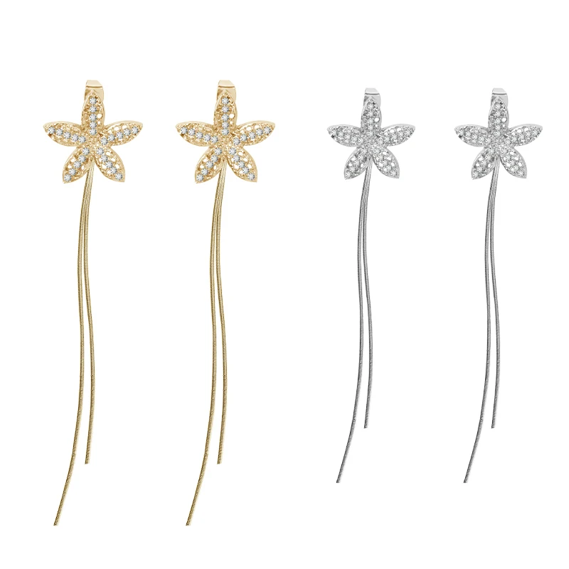 

Flower Dangle Earrings For Women Girls Elegant Temperament Trendy Style Korean Fashion Tassel Earrings Fashion Jewelry Gifts