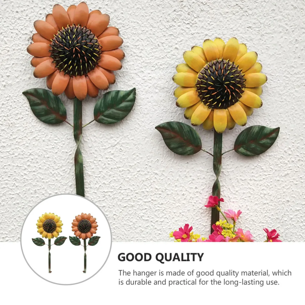 

2pcs Sunflower Wall Hooks Wall-mounted Storage Hooks Sundries Storage Hooks