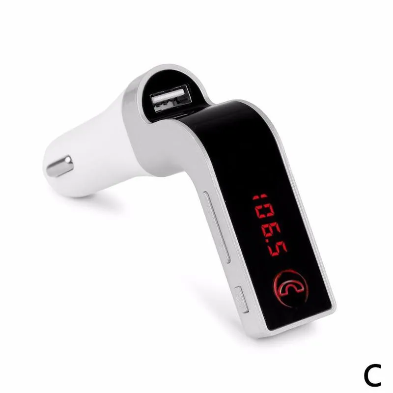 Серебристый G7 автомобиля памяти Hands-free ЖК-дисплей дисплей 4 в 1 Bluetooth FM передатчик модулятор Автомобильный комплект MP3 плеер 2.1A точечное дымовое отверстие - Название цвета: Серебристый