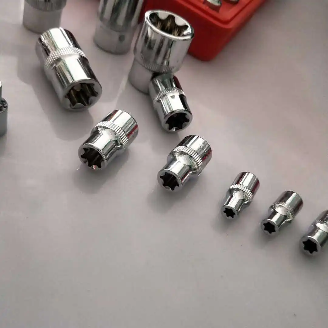Crv material 14pcs/set E Torx Star Female Bit Socket Set 1/2" 3/8" 1/4" Drive E4 - E24 repair tool hand set high quanlity |