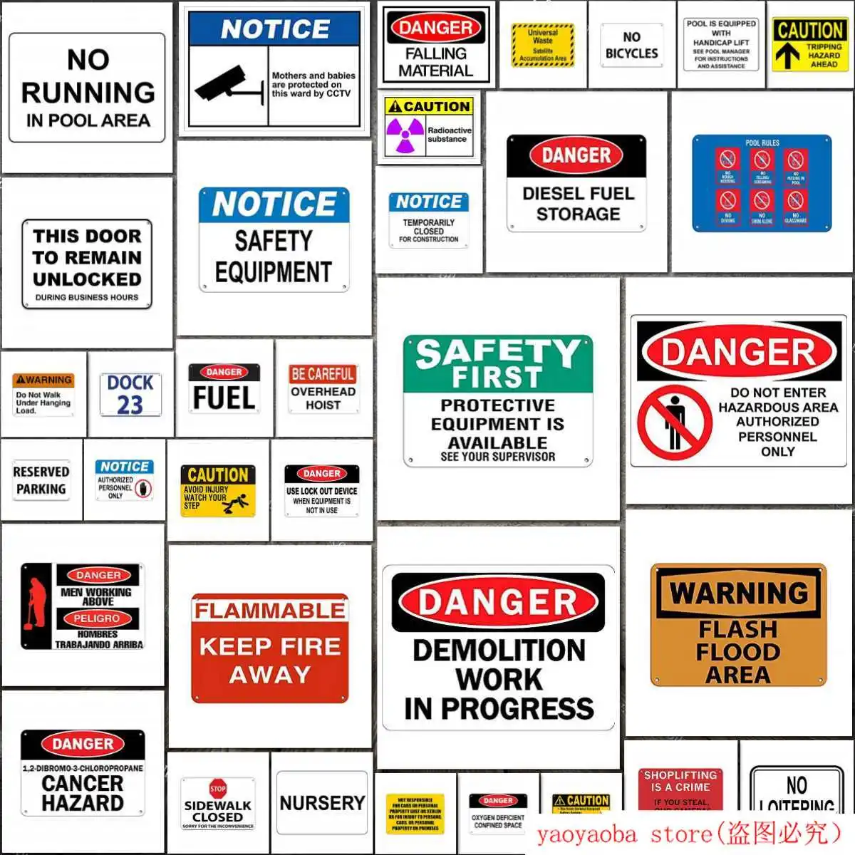 Оловянный знак предупреждение о радиоактивных веществах OSHA/ANSI металлическая
