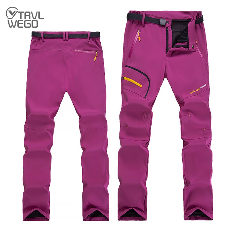 

TRVLWEGO Polyester Breathable Waterproof Hiking Pants Running Women Summer Thin Elasticity Quick Dry Trousers Outdoor Climbing