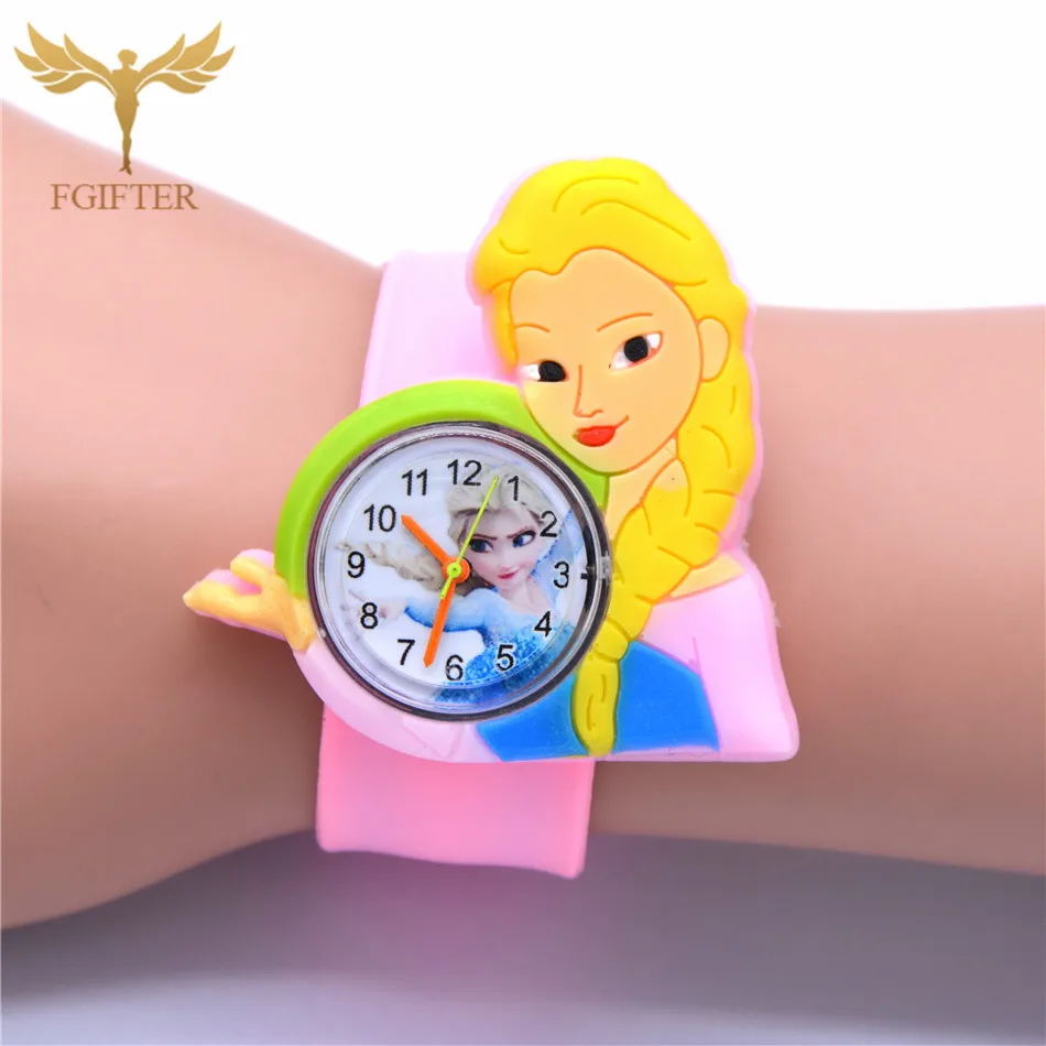 Мультфильм Принцесса часы для девочек розовый Relojes резиновые часы милый ребенок подарки игрушки детские часы