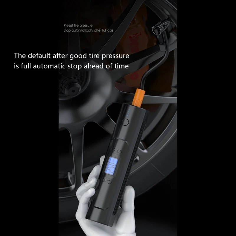 barato Tela Led Digital Display Medidor De Pressão Inflator Pneu Multifuncional Para Carro Bomba Sem Fio Portátil Compressor Ar