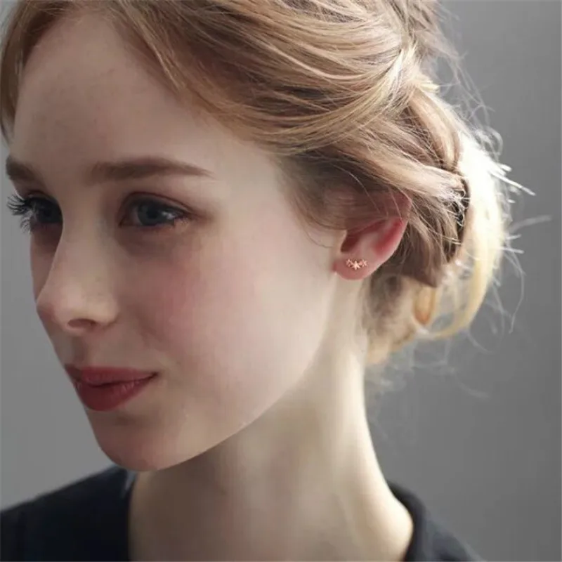 Серьги-гвоздики с серебряной иглой S925 модные очаровательные ювелирные изделия