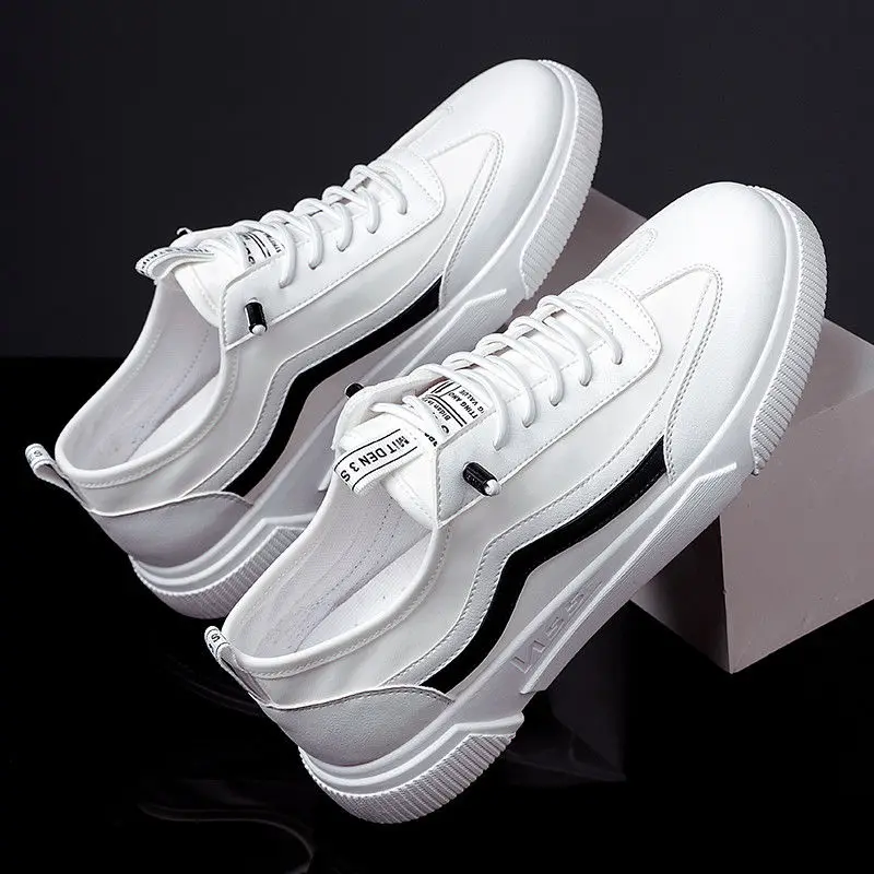 

2021 Newest Boys White Pu Shoes Comfortable Patchwork Men Vulcanized Shoes Designers Outdoor Man Valcanize