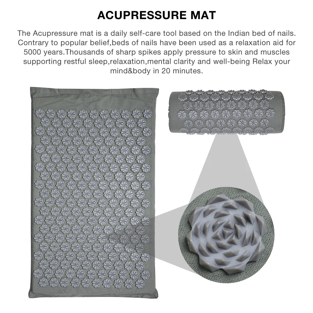 Acupressure Mat Massager Mat Relieve Stress Pain Mat Relief Stress Body Massage Pillow Cushion with bag massage mat