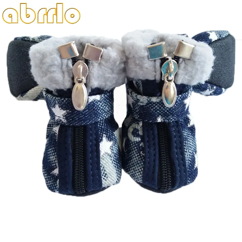 Теплые ботинки для собак 4 шт./компл. водонепроницаемые носки маленьких