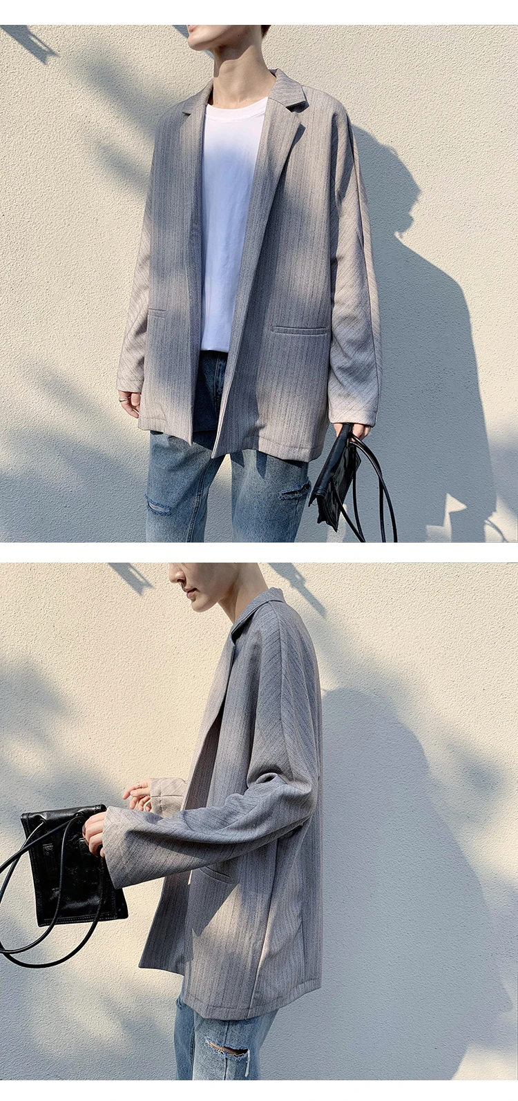 Hongkong Autumn Men Blazer Black Oversized Blazer Masculino Yuppie Style Men Blazer hombre