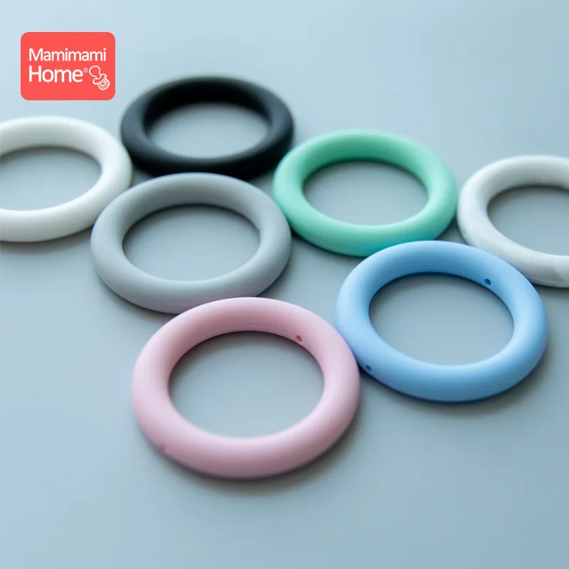 

20pc Baby Teether Silicone Ring With Hole DIY Teething Pendant Necklace Food Grade Silicone Charm Nurse Accessories And Gift Toy