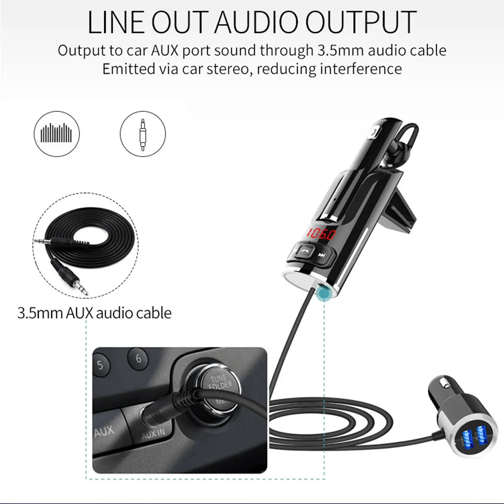 Франшиза 2019 Новый 1 шт. Bluetooth автомобильный комплект громкой связи fm-передатчик