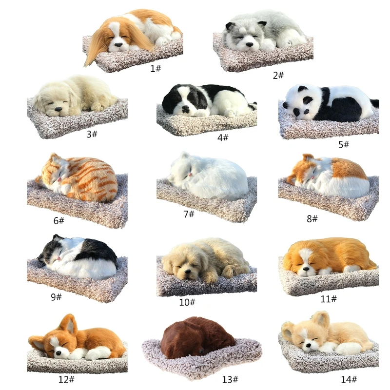 

Stuffed Toys Lovely Simulation Animal Doll Plush Sleeping Dogs Toy Decorations L9CE