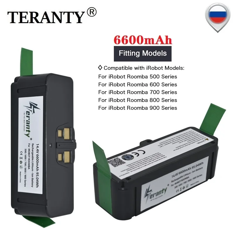 

14.4V 6600mAh Li-ion Battery for iRobot Roomba 500 510 530 535 540 550 560 570 580 595 600 610 650 660 700 760 770 780 800 980