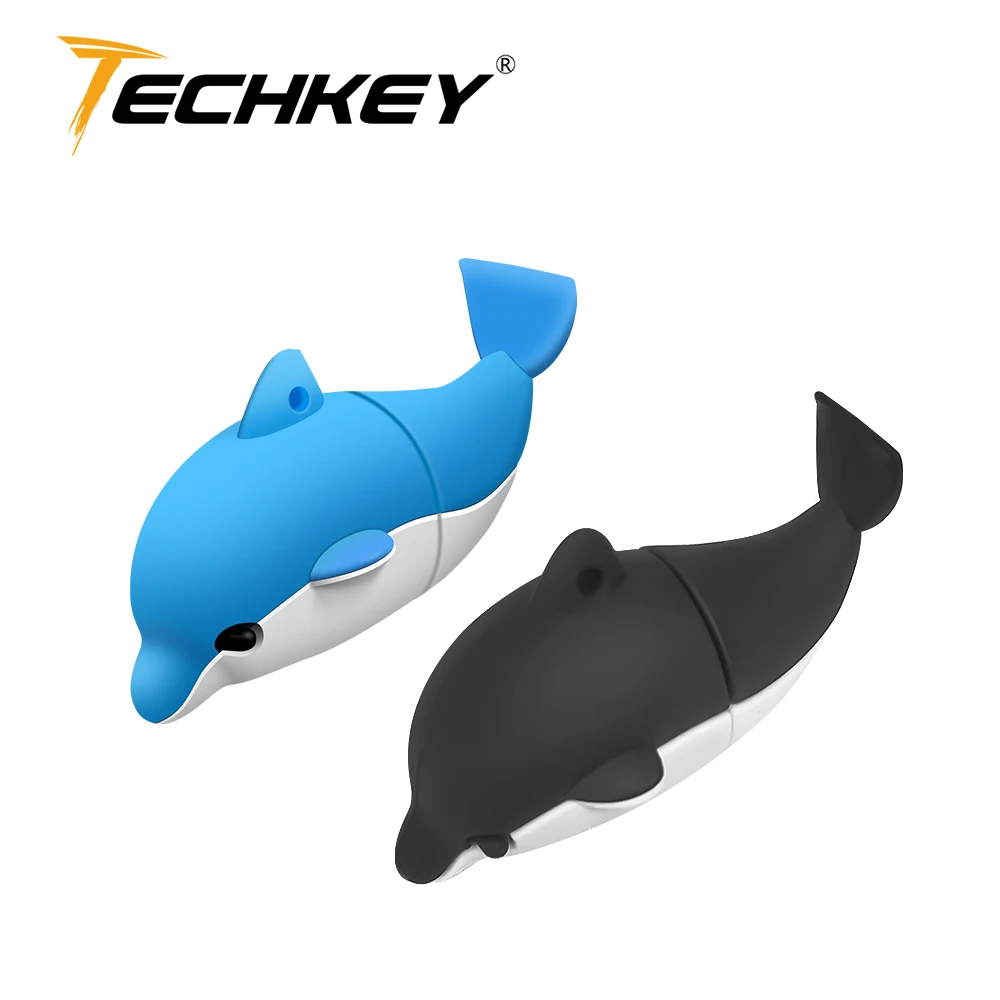 Новая флешка 32 Гб Techkey флешка для памяти 8 Гб 16 Гб милый Дельфин USB флэш-накопитель 64 ГБ животное Горячая