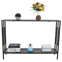 iron frame 2 tier console table for home living room hallway entrance decor furniture supplies home furniture